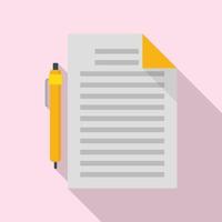 Paper documents icon, flat style vector