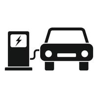 Eco car energy icon, simple style vector