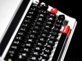 Old vintage typewriter. Two colors red and black. photo