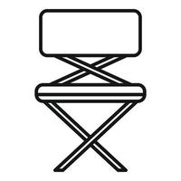 Folding plastic chair icon, outline style vector