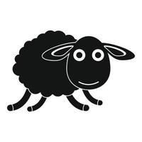 Running sheep icon, simple style vector