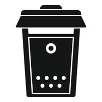 Metal mailbox icon, simple style vector