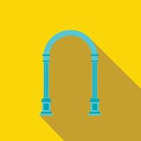 Blue arch icon, flat style vector