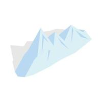 Snowy mountains icon, isometric 3d style vector