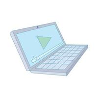 Laptop icon, cartoon style vector