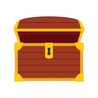 Open treasure chest icon, flat style vector