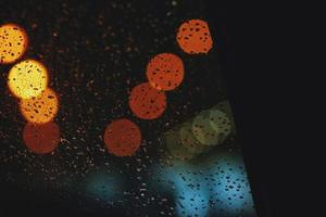 Bokeh Of City Lights Through The Window Of A Car photo