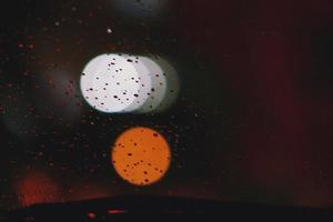 Bokeh Of City Lights Through The Window Of A Car photo