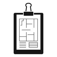 Architect clipboard icon, simple style vector