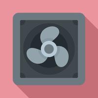 Rotor blade fan icon, flat style vector