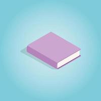 Purple book icon, isometric 3d style vector