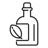 icono de botella de aceite de hierbas, estilo de esquema vector