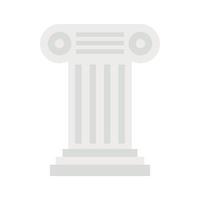 Ancient Ionic pillar icon, flat style vector