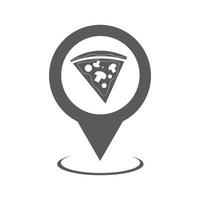 Pizza map pointer icon vector simple
