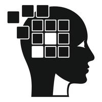 olvidar el icono de alzheimer de memoria, estilo simple vector