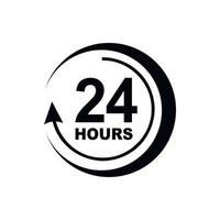 24 hours support icon, simple style vector