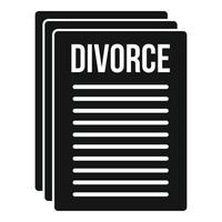 icono de papeles de divorcio, estilo simple vector
