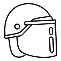 icono de casco de policía, estilo de contorno vector