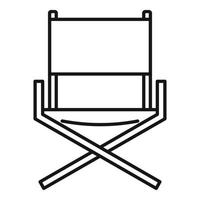 Folding textile chair icon, outline style vector