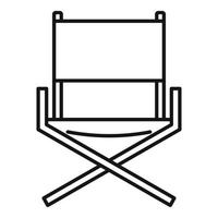 Folding textile chair icon, outline style vector