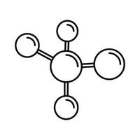 icono de molécula química, estilo de esquema vector