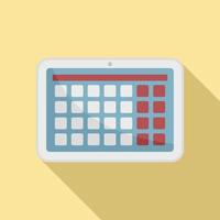 Deadline tablet icon, flat style vector