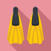 Scuba fins icon, flat style vector