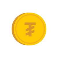 Gold coin with mongolian tugrik sign icon vector