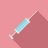 Medical syringe icon, flat style vector