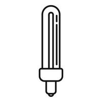 Fluorescent lamp icon, outline style vector