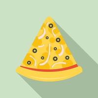 Pizza slice icon, flat style vector