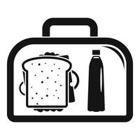 Lunch sandwich box icon, simple style vector