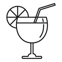 Fruit cocktail icon, outline style vector