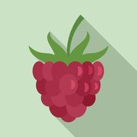 Dessert raspberry icon, flat style vector