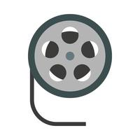 Film reel icon in flat style vector