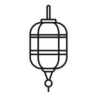 Paper chinese lantern icon, outline style vector