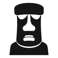 icono de cabeza de geología moai, estilo simple vector