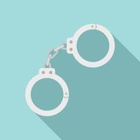 Prosecutor handcuffs icon, flat style vector