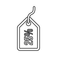 Discount tag icon, outline style vector