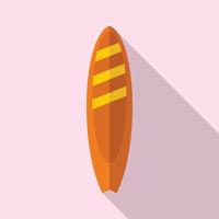 Surf board icon, flat style vector