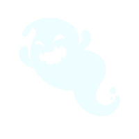 en tecknad vit ond spöke som har kul att spöka människor på halloween. png
