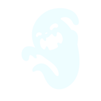 A cartoon white evil ghost that has fun haunting people on Halloween. png