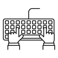 icono de escritura del teclado, estilo de esquema vector