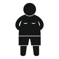 Young overweight boy icon, simple style vector