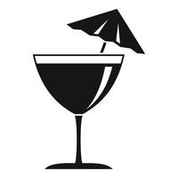 Beach cocktail icon, simple style vector