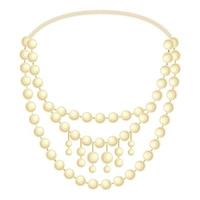 Fashion pearl necklace icon, cartoon style vector