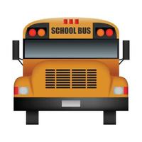 Front of old school bus mockup, realistic style vector