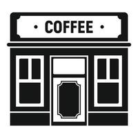 Street coffee shop icon, simple style vector