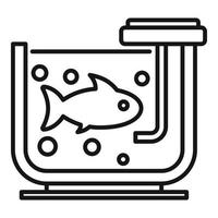 icono de acuario de peces, estilo de contorno vector