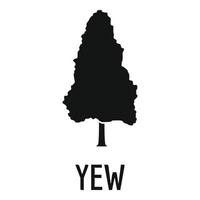 Yew tree icon, simple black style vector